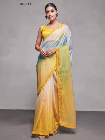 D.NO. OP 327 BY LAXMINAM ORGANZA SAREE MANUFACTURER IN INDIA